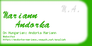 mariann andorka business card